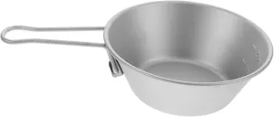 Single-Wall Titanium Portable Bowl with Handle for Camping Hiking Picnic Salad Snack Fruit Yogurt Outdoor