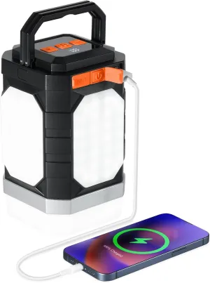Sinvitron LED Camping Lantern Rechargeable – 30,000mAh Portable Camping Lights, QC3.0 Fast Charging, 1000 Lumens, 350H Runtime, IPX5 Waterproof Emergency Light for Hurricanes, Power Outages, Camping