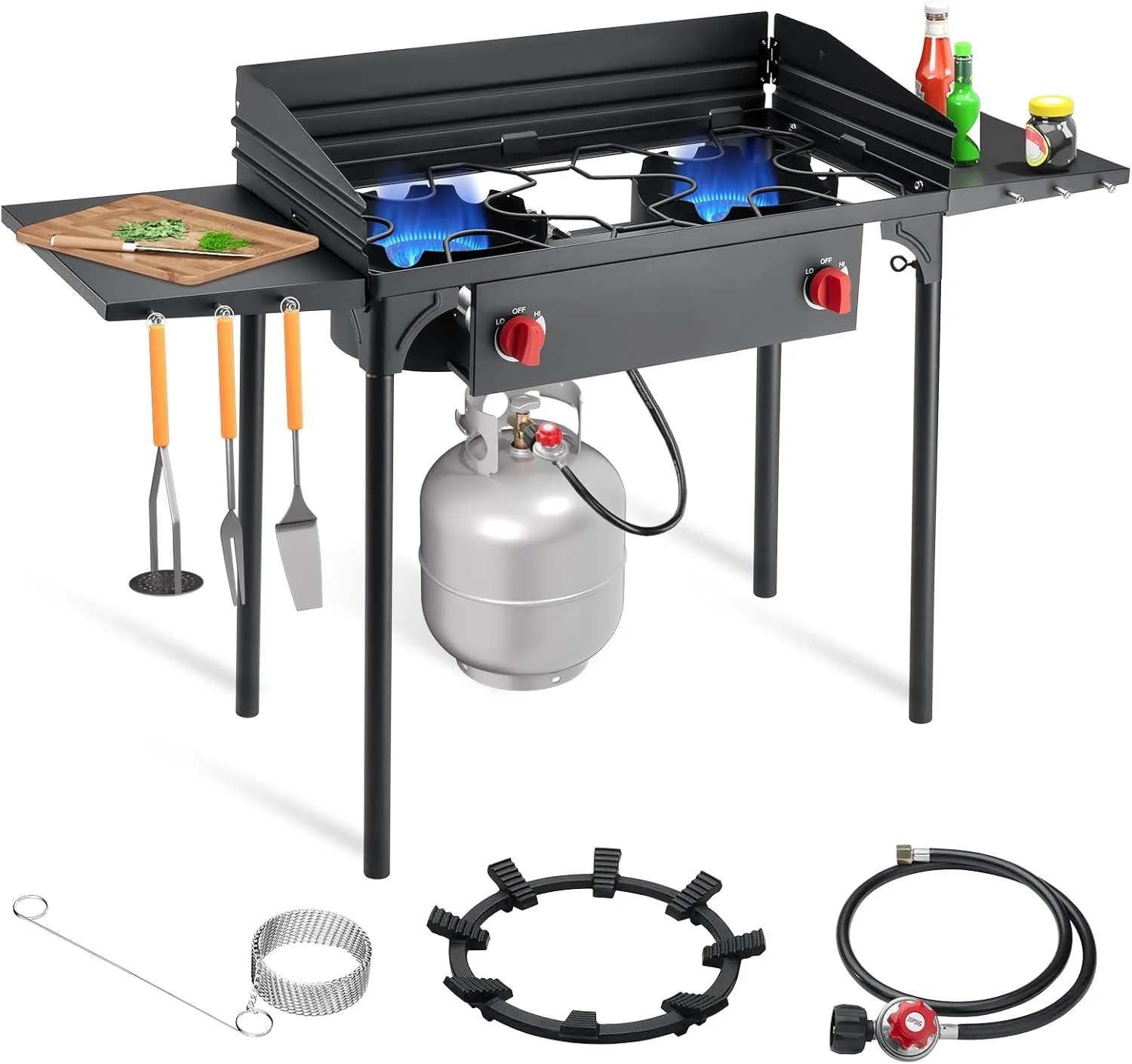 SKOK High Pressure 1/2/3 Burners Propane Camping Stove, Propane Burners for Outdoor Cooking