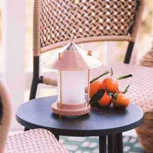 smaller Stefan cordless lantern in Blush by the Novogratz