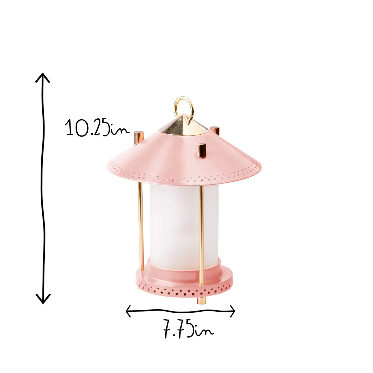smaller Stefan cordless lantern in Blush by the Novogratz