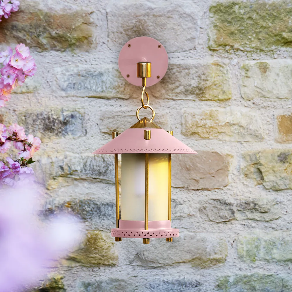 smaller Stefan cordless lantern in Blush by the Novogratz