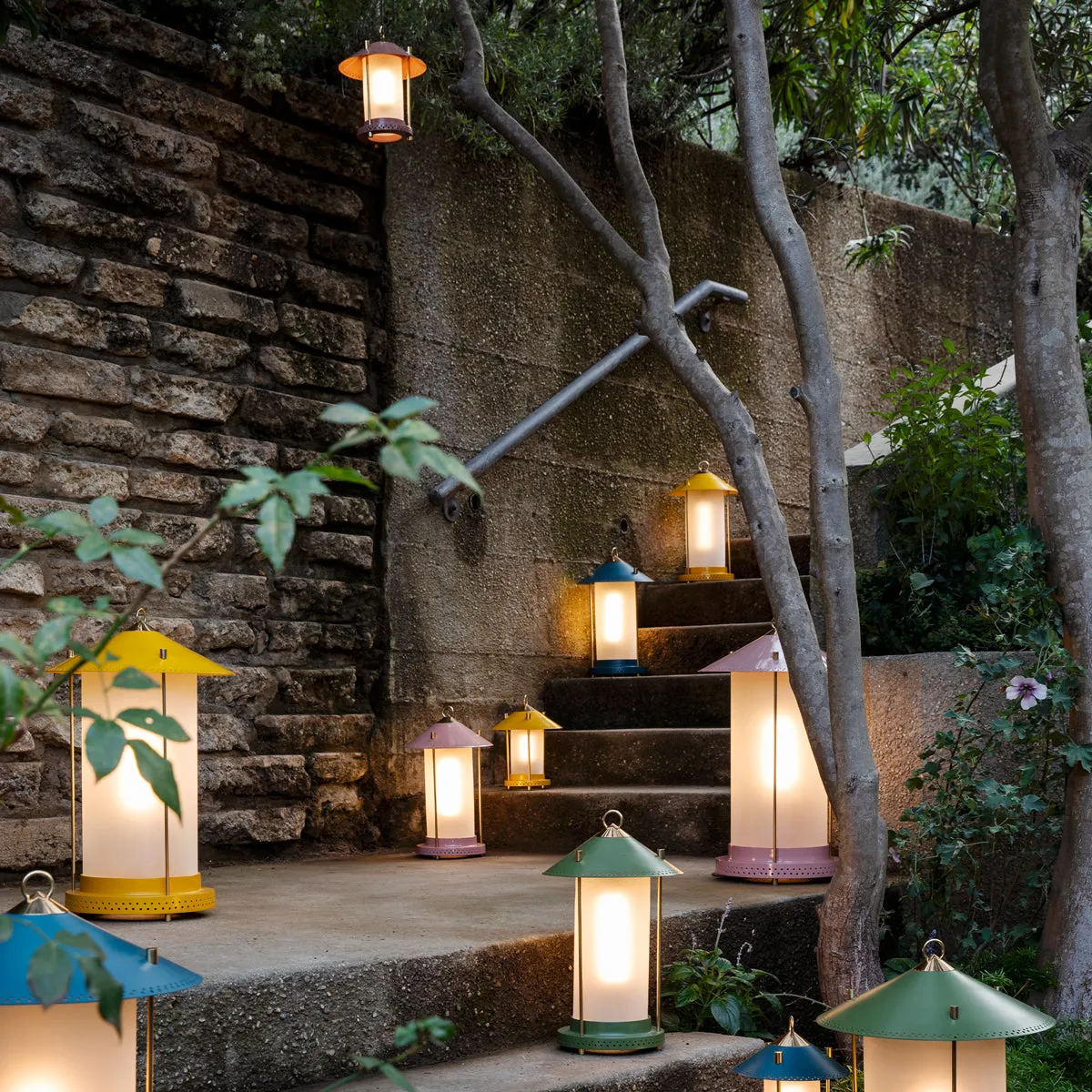 smaller Stefan cordless lantern in Blush by the Novogratz