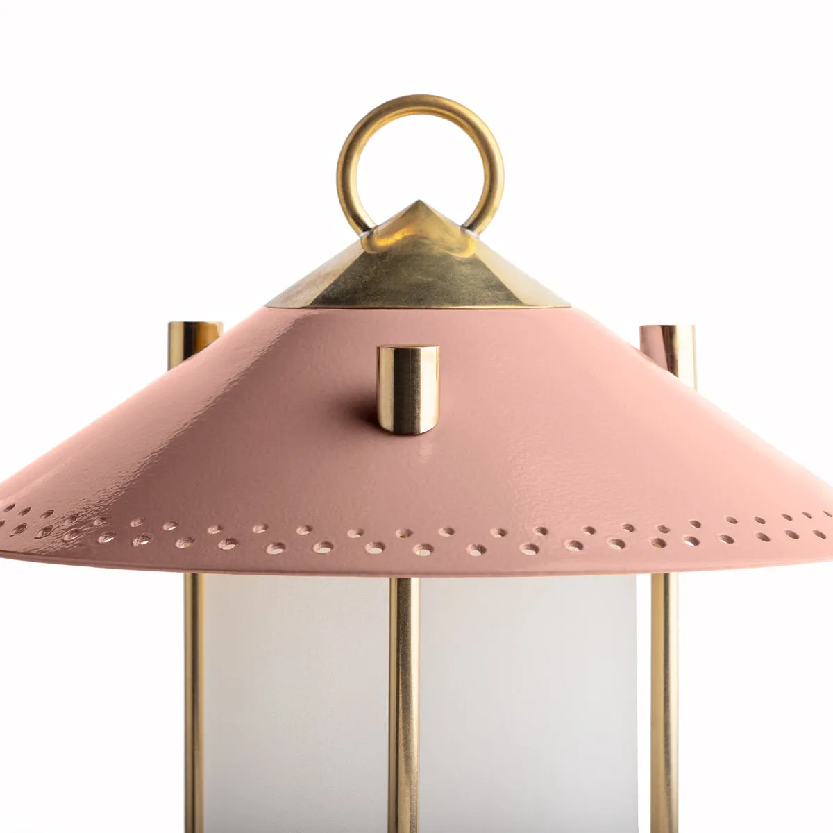 smaller Stefan cordless lantern in Blush by the Novogratz