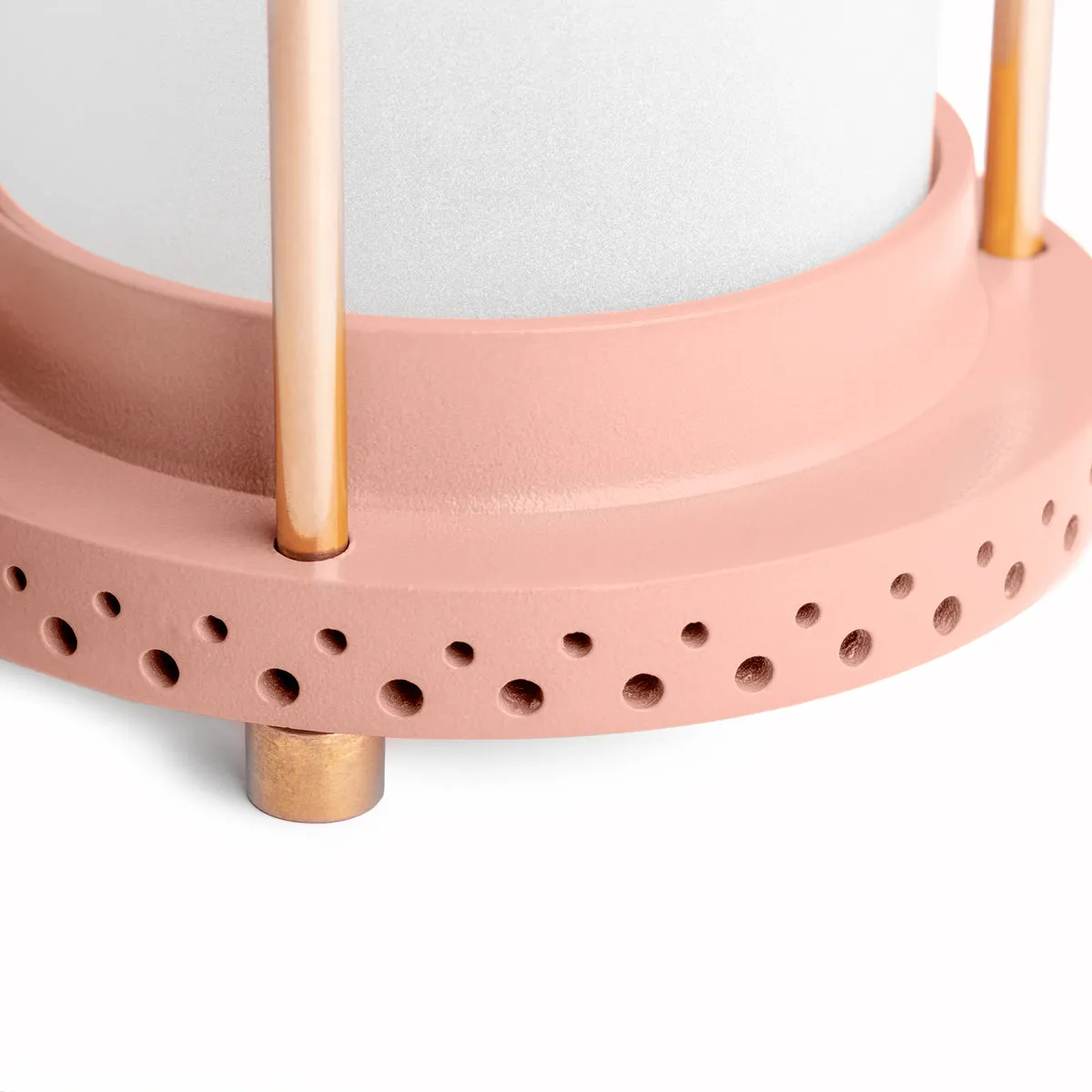 smaller Stefan cordless lantern in Blush by the Novogratz