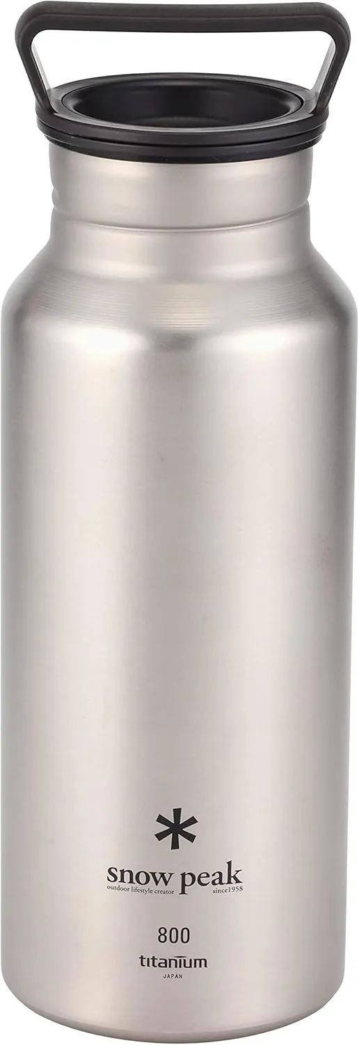 Snow Peak Titanium Aurora Bottle, Durable, Lightweight, Camping, Hiking, Backpacking Water Bottle, 800ml