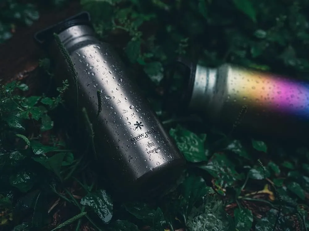 Snow Peak Titanium Aurora Bottle, Durable, Lightweight, Camping, Hiking, Backpacking Water Bottle, 800ml
