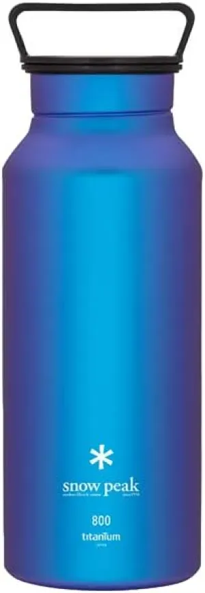 Snow Peak Titanium Aurora Bottle, Durable, Lightweight, Camping, Hiking, Backpacking Water Bottle, Blue, 800ml