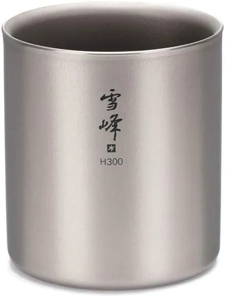 Snow Peak Titanium H300 Stacking Mug, TW-123, Premium Titanium, Made in Japan, Ultralight for Camping, Backpacking Everyday Use, Lifetime Product Guarantee