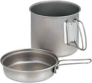 Snow Peak Trek Series Backpacking/Camping Cookware Sets, Trek 1400 Pot & Pan, 47.3 fl oz