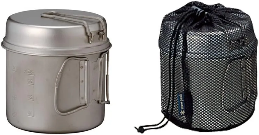 Snow Peak Trek Series Backpacking/Camping Cookware Sets, Trek 1400 Pot & Pan, 47.3 fl oz