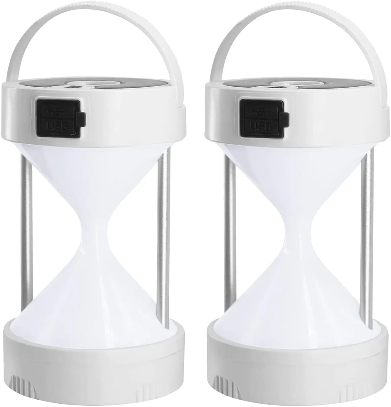 Solar Camping Lantern Rechargeable USB,COB LED Lantern Flashlight 2 Power Supply Modes Survival Kit for Emergency, Hurricane