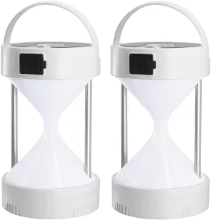 Solar Camping Lantern Rechargeable USB,COB LED Lantern Flashlight 2 Power Supply Modes Survival Kit for Emergency, Hurricane