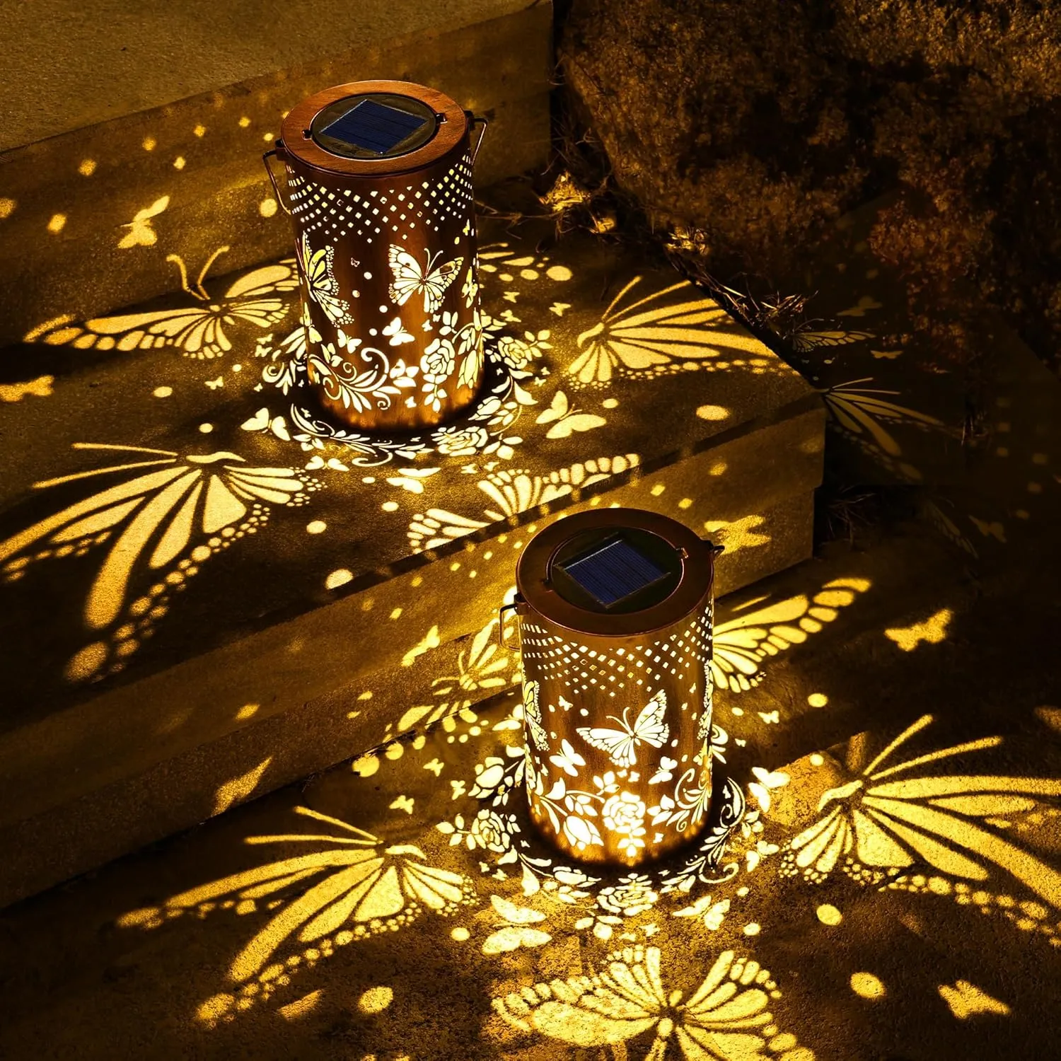 Solar Lanterns Outdoor Waterproof, Butterfly Birthday Gifts for Women Men, Hanging Solar Lantern for Yard, Patio, Porch, Backyard, Landscape, Garden Decor
