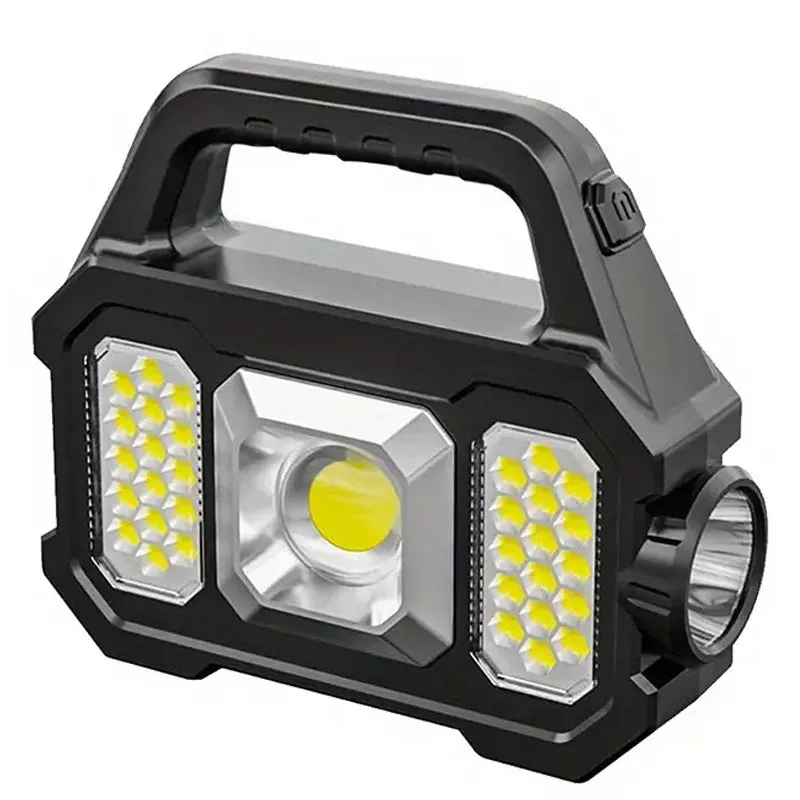 Solar Portable Flashlight & Handheld Searchlight with Side Lights