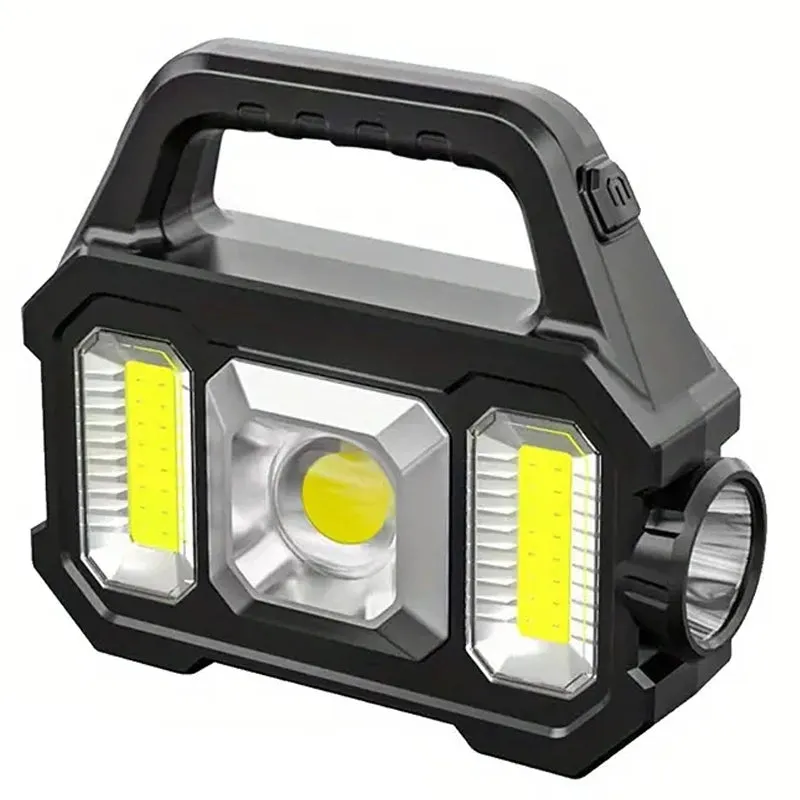 Solar Portable Flashlight & Handheld Searchlight with Side Lights