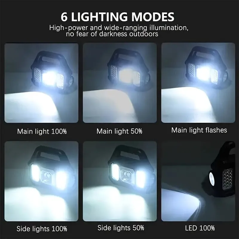 Solar Portable Flashlight & Handheld Searchlight with Side Lights