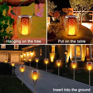 Solar Torch Lights with Flickering Flame,for Lawn (8 Pack)