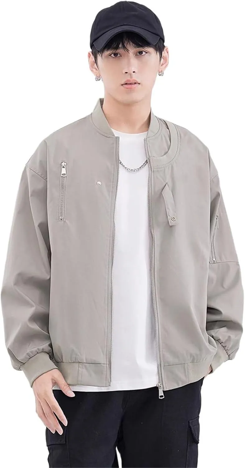 Spring and fall casual jacket men's American high street lapel workwear aviator Coat