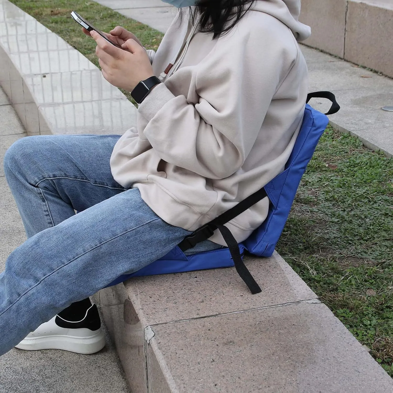 Stadium Seat for Bleachers with Back Support Portable Lightweight Bleacher Seat Cushion Foldable Stadium Seat Padded Chair for Garden Camping Hunting Floor Beach Outdoor