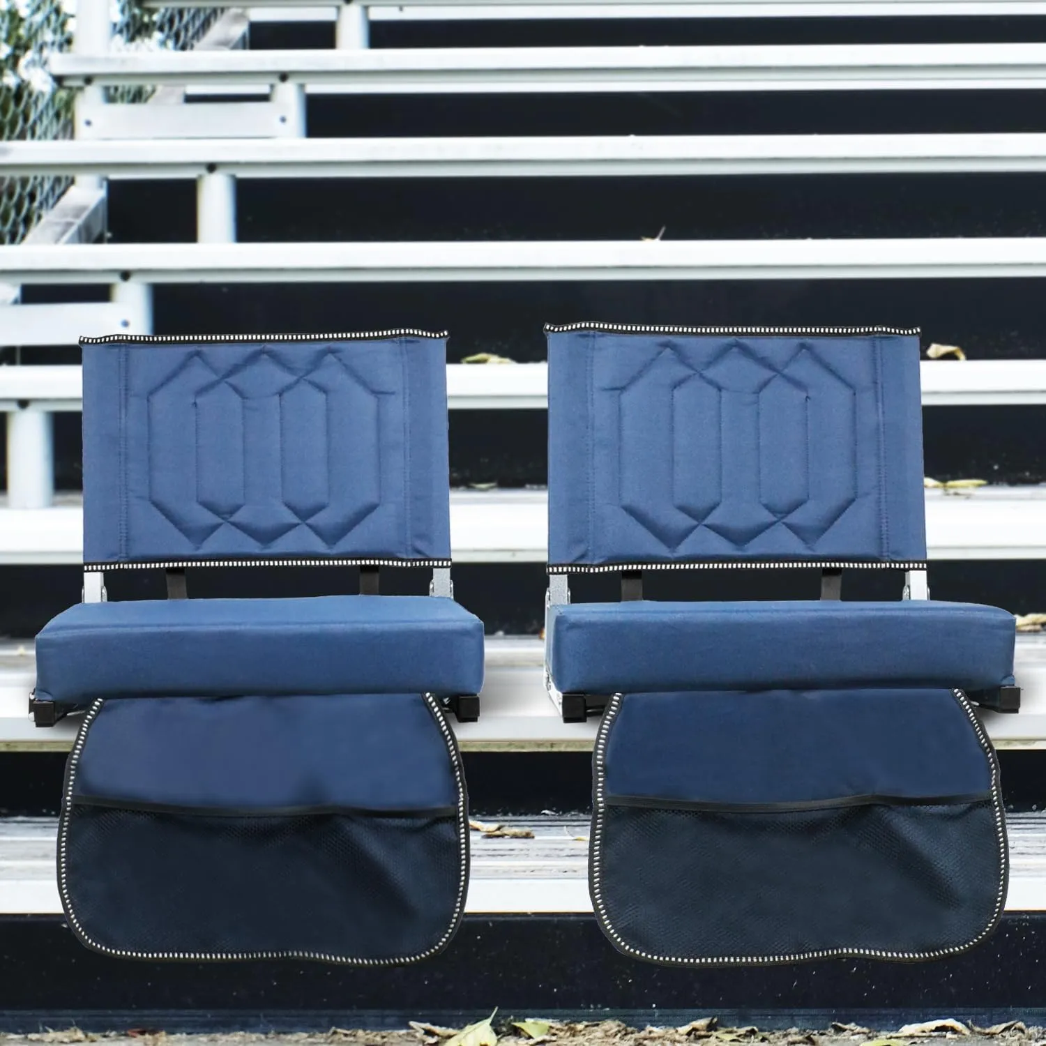 Stadium Seats for Bleachers with Back Support, Bleacher Seats with Backs and Cushion Wide, Portable Folding Comfort Stadium Chair with Shoulder Strap, Carry Handle, Storage Pockets
