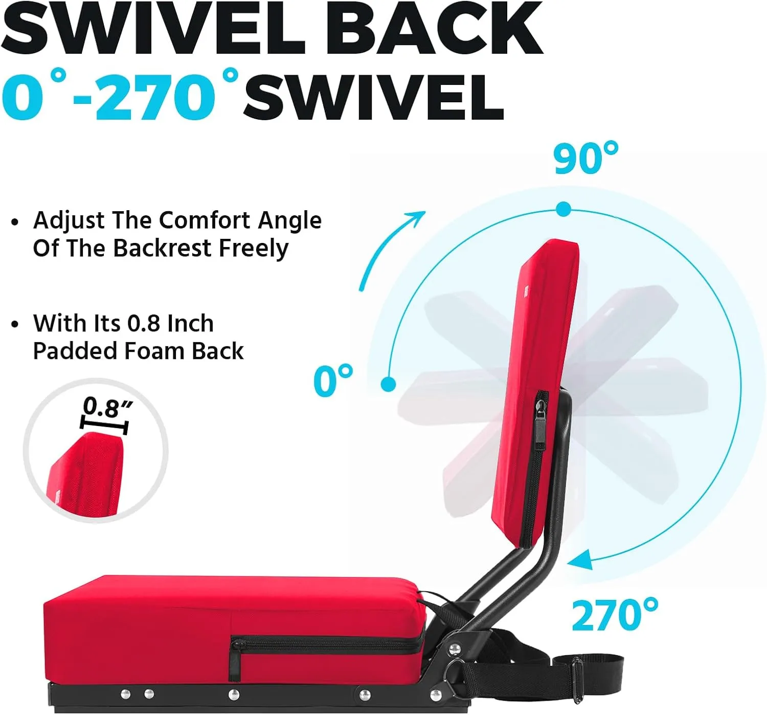 Stadium Seats for Bleachers with Back Support,Stadium Seating for Bleachers with Comfy Padded Active Foam Backs,Portable Folding Stadium Chair with Shoulder Strap,Bleacher Chairs with Back