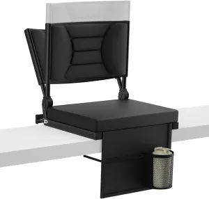 Stadium Seats with Back Support Bleacher Chairs with Back and Cushion, Upgraded Comfy Stadium Chairs for Bleachers with 2 Height Back Support, Foldable Portable Bleacher Seats with Backs and Cushion