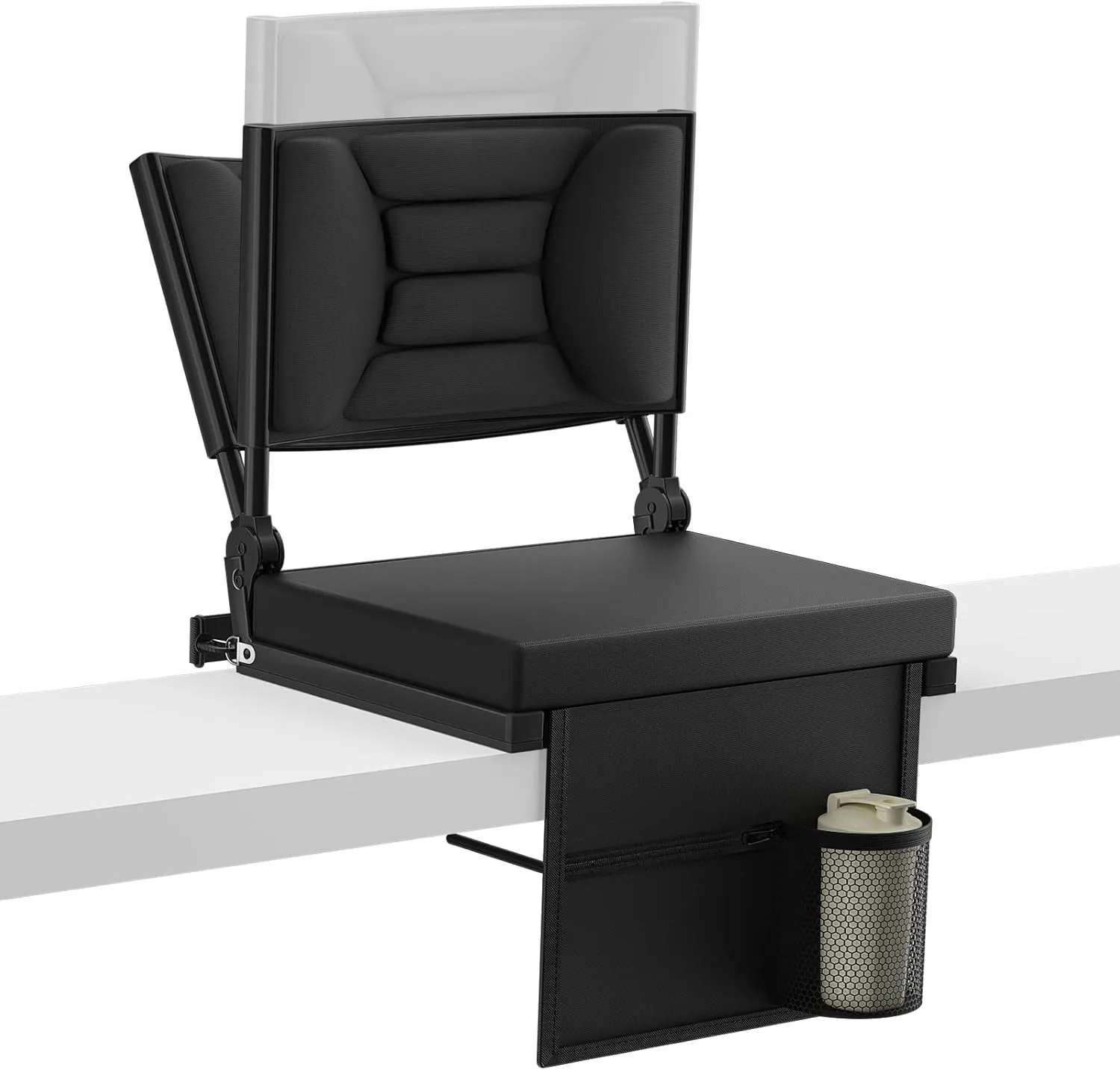 Stadium Seats with Back Support Bleacher Chairs with Back and Cushion, Upgraded Comfy Stadium Chairs for Bleachers with 2 Height Back Support, Foldable Portable Bleacher Seats with Backs and Cushion