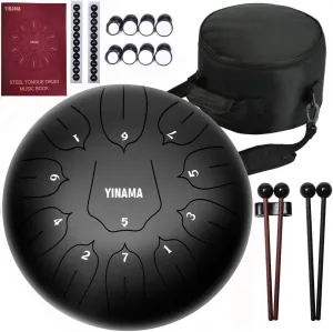 Steel Tongue Drum Percussion Instrument 11 Notes 10 inches Black