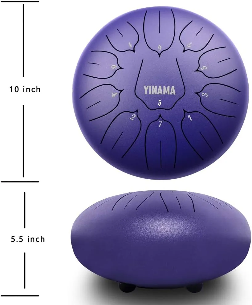 Steel Tongue Drum Percussion Instrument 11 Notes 10 inches