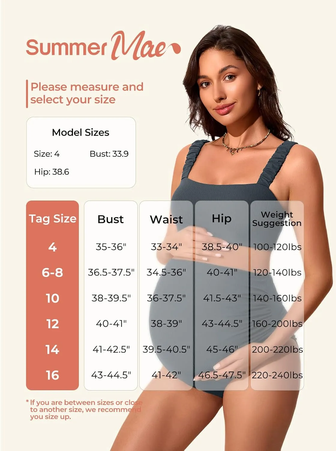 Summer Mae Ribbed Maternity Bikini Swimsuit for Women High Waisted Two-Piece Bathing Suit Crop Top Pregnancy Swimwear