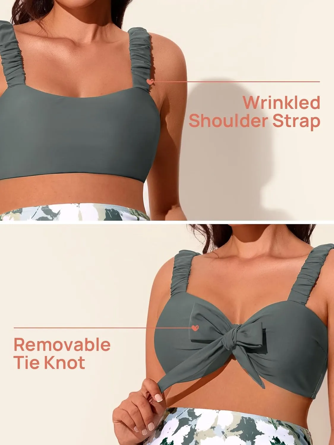 Summer Mae Ribbed Maternity Bikini Swimsuit for Women High Waisted Two-Piece Bathing Suit Crop Top Pregnancy Swimwear