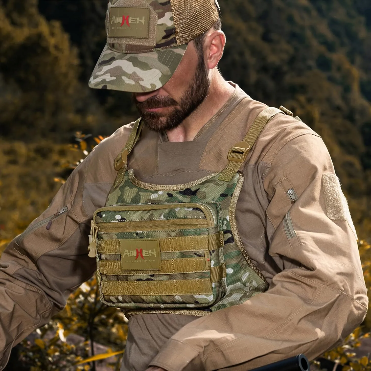 Tactical Chest Bag Military Molle Vest Pack Rig Front Body Edc Running Water Resistant Carrying Pouch for Men Women 3L