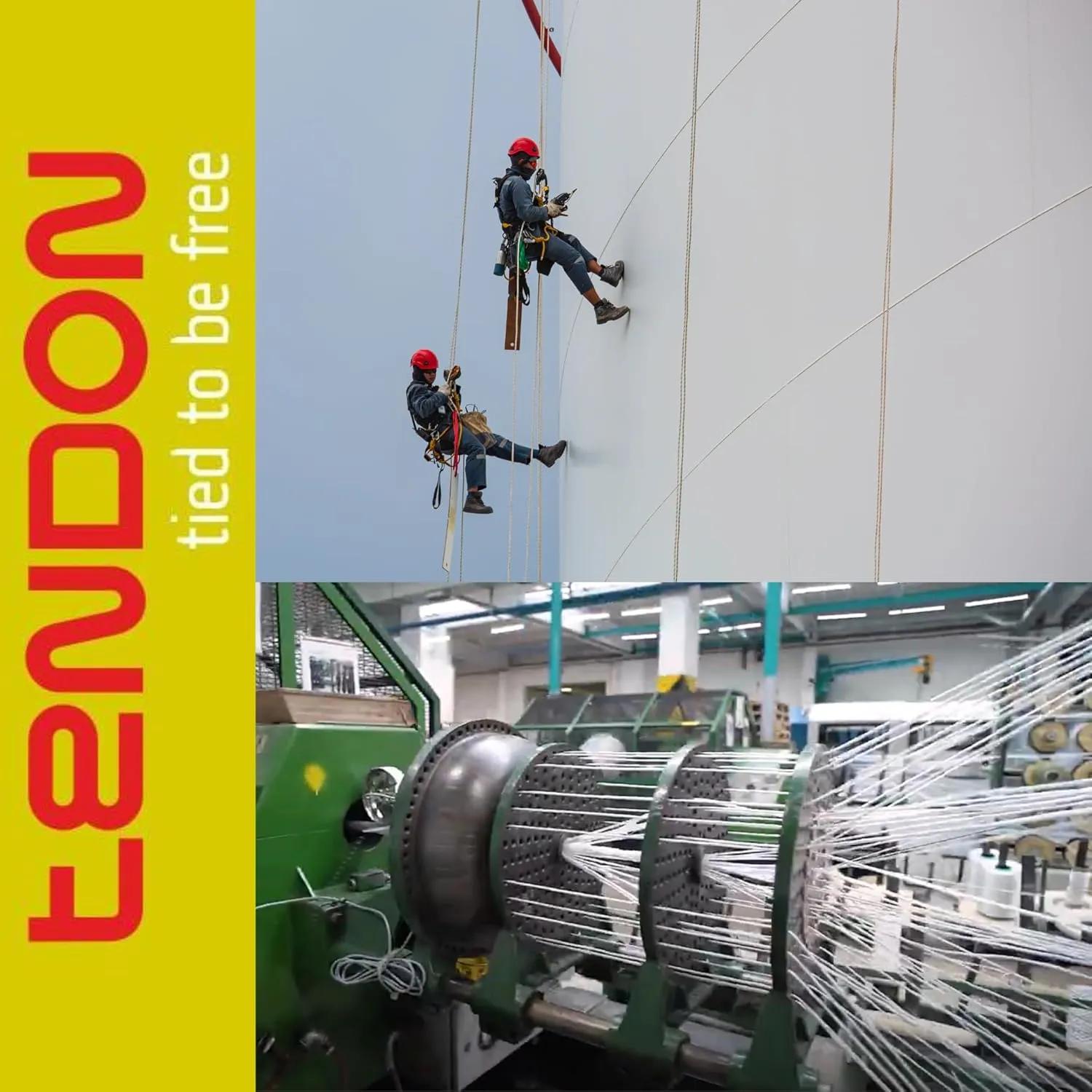 Tendon Static Rope - Excellent Rope with Low Elongation and High Static Strength - UIAA Certified - Great for Securing People or Loads Above Vertical Drops or Any Work at Height - 9mm x 70m, Red