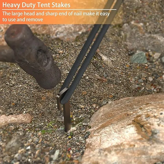 Tent Stakes,Titanium Tent Pegs, L 11.8in/30cm Heavy Duty Camping Stakes,Rustproof, Not Easy to Bend,Essential Tent Accessories for Camping, Rain Tarps, Hiking, Backpacking