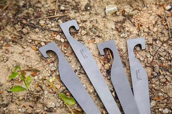 Tent Stakes,Titanium Tent Pegs, L 11.8in/30cm Heavy Duty Camping Stakes,Rustproof, Not Easy to Bend,Essential Tent Accessories for Camping, Rain Tarps, Hiking, Backpacking