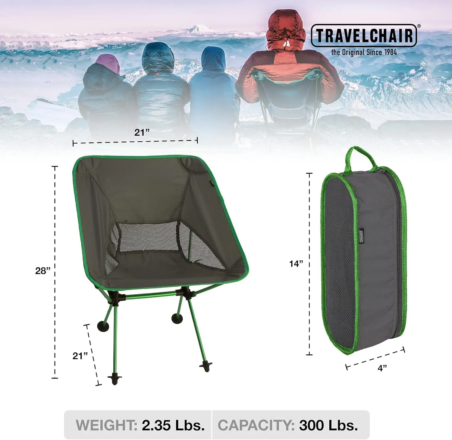 The Joey Ultralight Camping Chair by Travel Chair - Jade