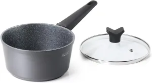 THE ROCK SOHO 2 Quart Nonstick Sauce pan with Lid – Compact & Durable Pot for Urban Kitchens, Nothing Sticks, Never Warps, Lasts Longer, Induction & Dishwasher Safe, PFOA/PFOS Free, Black