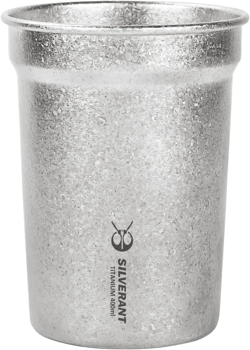 Titanium Beer Mug Cup 14fl oz/400ml Stackable Titanium Multi Cup, Tea Coffee Mug for Outdoors Camping Hiking Picnic Home Use - Crystallized Finish