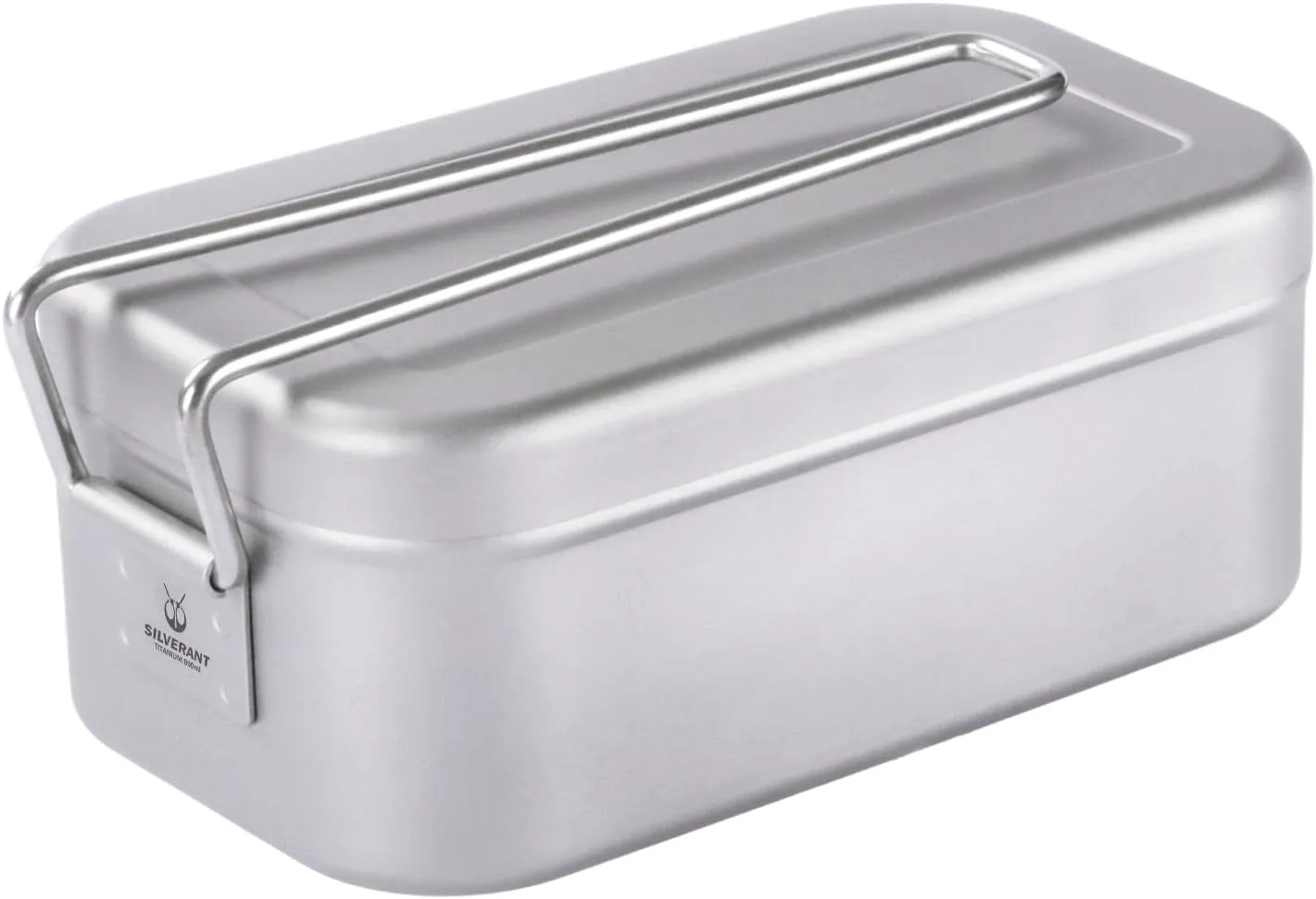 Titanium Bento Camping Lunch Box Mess Kit 800ml with Airtight Lid Seal and Cover Foldable Handle for Heating on Fire Camp Backpacking Container for Outdoor Camping Hiking Picnic Daily Use