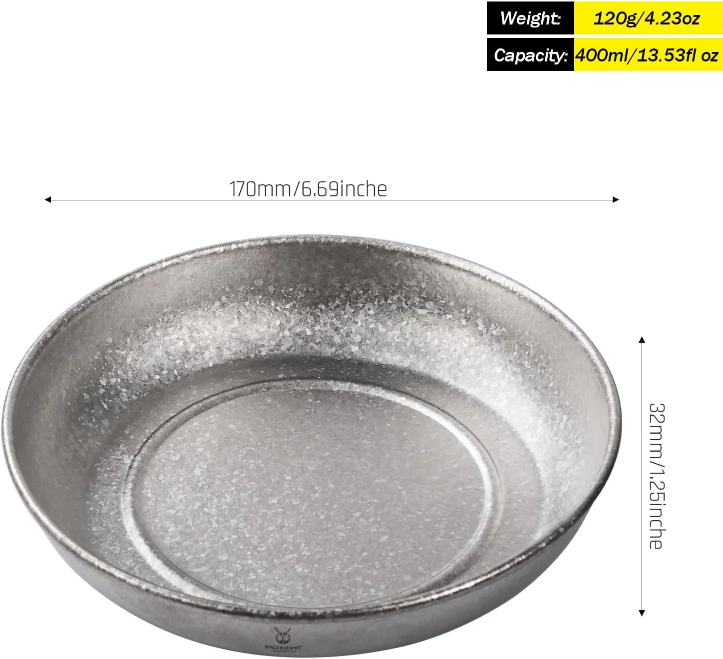 Titanium Camping Bowls, Titanium Plate Ultra Thick & Durable Tableware Single Wall Cookware Mess Kit with Carry Mesh Bag for Outdoor Backpacking Hiking - Crystallized