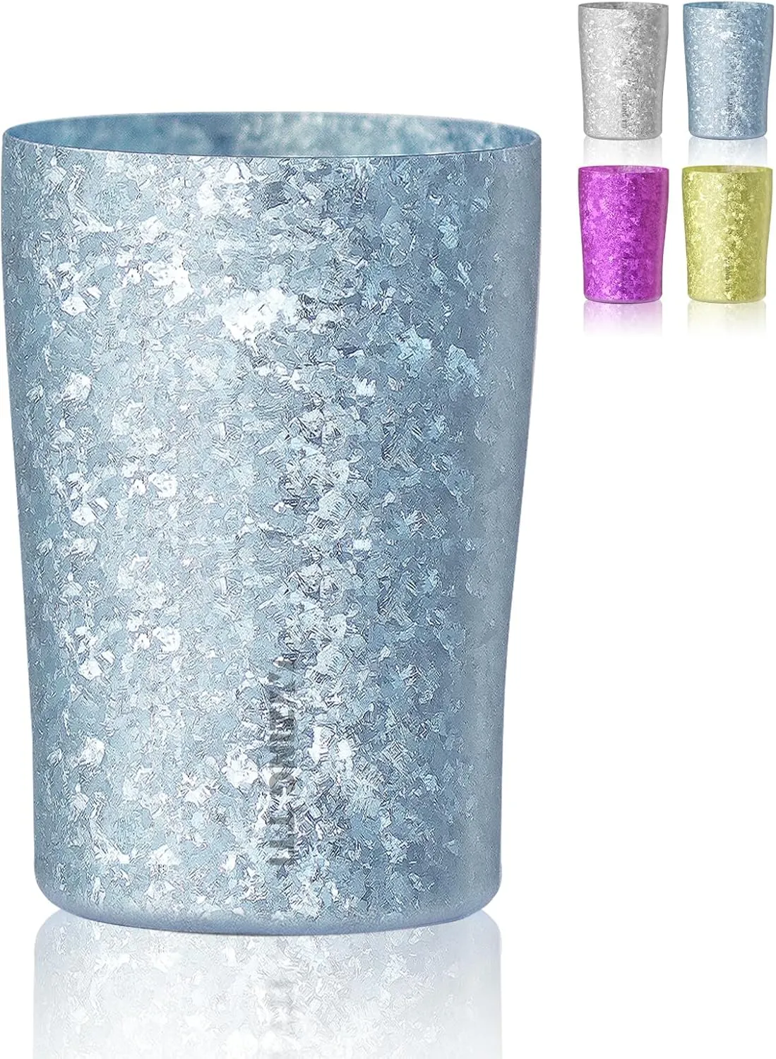 Titanium Cup, 10oz metal drinking cup, double titanium anti-fall, reusable cup, adult general anti-splash, suitable for indoor and outdoor-blue
