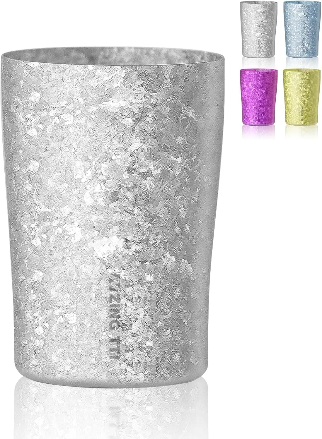 Titanium Cup, 10oz metal drinking cup, double titanium anti-fall, reusable cup, adult general anti-splash, suitable for indoor and outdoor-silver