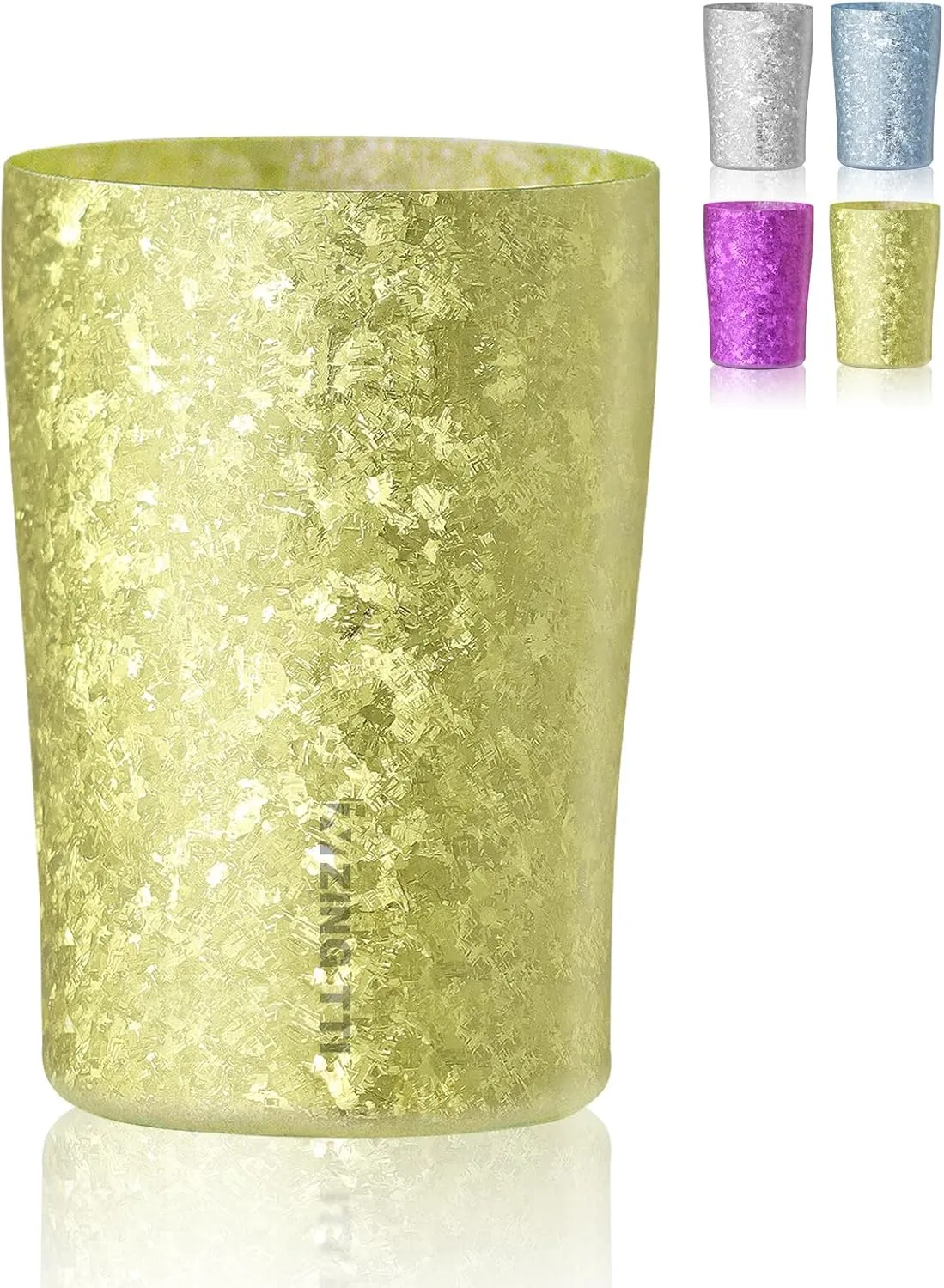Titanium Cup, 10oz metal drinking cup, double titanium anti-fall, reusable cup, adult general anti-splash, suitable for indoor and outdoor-yellow