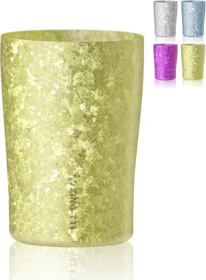 Titanium Cup, 10oz metal drinking cup, double titanium anti-fall, reusable cup, adult general anti-splash, suitable for indoor and outdoor-yellow