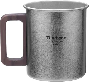 Titanium Cup Camping Mug Portable Cup Ultralight Coffee Mug Sand Blast Portable Anti scald Coffee Cup 300ML/450ML (450ml (15.2fl oz))