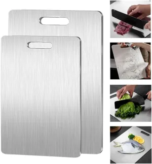 Titanium Cutting Board, 100% Pure Titanium Cutting Boards for Kitchen, 2025 New Upgrade Double Sided Food-Grade Titanium Board, Hygiene & Durability Non Stick Titanium Chopping Board (12 x 8 inches)