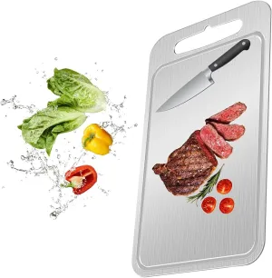 Titanium Cutting Board for Kitchen with Juice Groove， Dishwasher Safe Chopping Boards， Bpa-Free Chopping Board,for Home Counter Outdoor Camping Housewarming Gifts for Women (15.4inx11.1in)