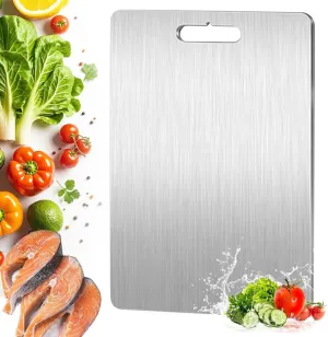 Titanium Cutting Board for Kitchen,18x12 IN Non Toxic Chopping Board, Double-Sided Cutting Board, Food Grade Scratch-resistant for Meat/Fruit/Vegetable for Camping, Dishwasher Safe