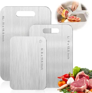 Titanium Cutting Boards for Kitchen-2025 New Upgrade 100% Pure Titanium Cutting Boards Double Sided Non Toxic Titanware Cutting Board,Hygiene Durable Dishwasher Safe Chopping Board(1PC-S-8x11.5In)
